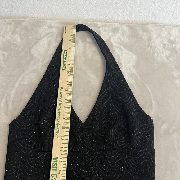 VTG City Triangles Dress Womens Large Glitter Babydoll Halter Hi Low Y2K Fairy - Picture 10 of 12